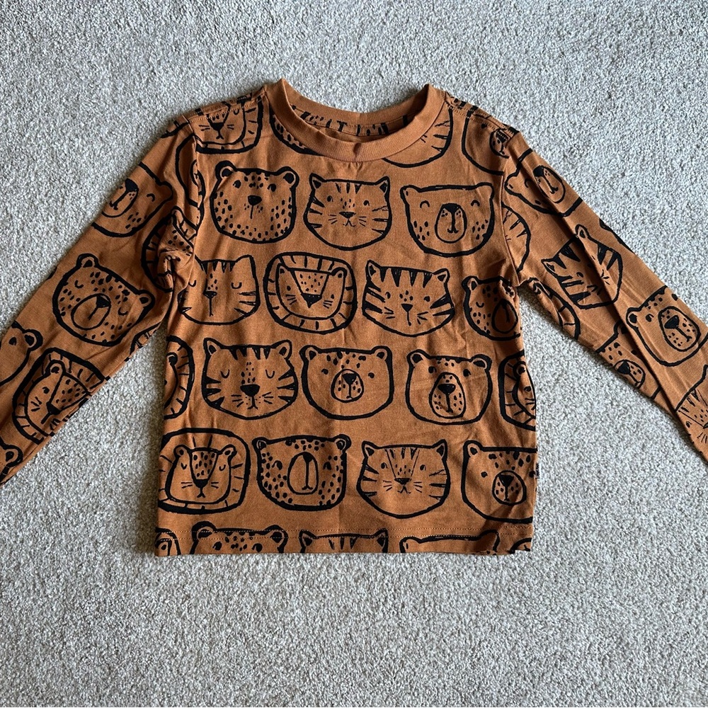 Play by Little Sleepies Lions Tigers and Bears Relaxed Tee, Size 3T- EUC
